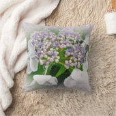 白ラベンダーピンクアジサイ – 枕 (ブランケット)