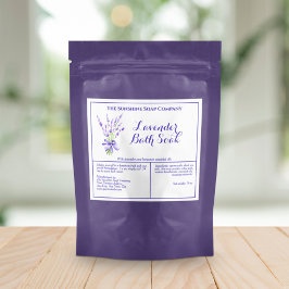 白ラベンダー防水バスソークパウチラベル スパークリングワインラベル