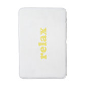 白リラックス黄モダンタイポグラフィおもしろい バスマット (正面縦)