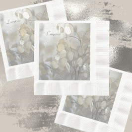 白ルナリア銀ドエレガントル 縁ありランチョンナプキン