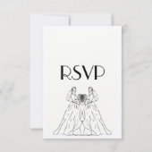 白レズ伝統的ビアのメ結婚ニュー選択RSVP 出欠カード (裏面)