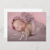 白レタリング生誕発表 ポストカード (正面/裏面)