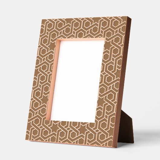 白レトロ幾何学模様 レーザー彫刻フレーム (左)