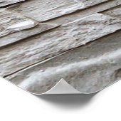 白レンガの壁パターンテクスチャ ポスター (角)