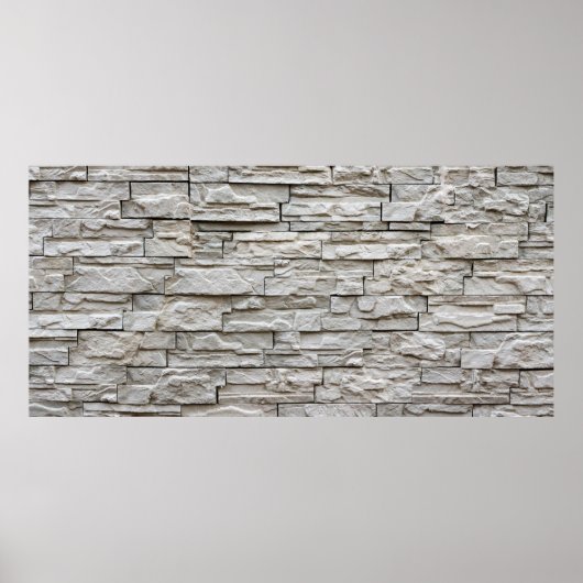白レンガの壁パターンテクスチャ ポスター (正面)