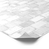 白レンガ壁トレンディーデザイン ポスター (角)