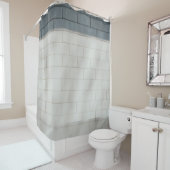 白レンガ壁 シャワーカーテン (インサイチュ)