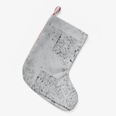 白レンガ壁 スモールクリスマスストッキング (正面 (吊り時))