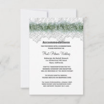 白レースとスタイリングフラワーのウェディング アコモデーションカード