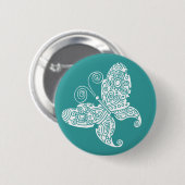 白レースのよう蝶 缶バッジ (正面&裏面)