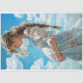 白レースのマタニティ ブライダルシャワー デコパージュ 薄葉紙 (正面)