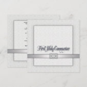 白レースの少女　初めての聖体拝領の招待状 招待状 (正面/裏面)