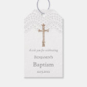 白レースの洗礼 お礼 贈り物 タグ (正面)
