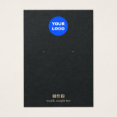 白ロゴを追加するイヤリングブラックディスプレイカード (正面)