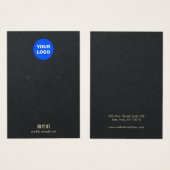 白ロゴを追加するイヤリングブラックディスプレイカード (正面&裏面)