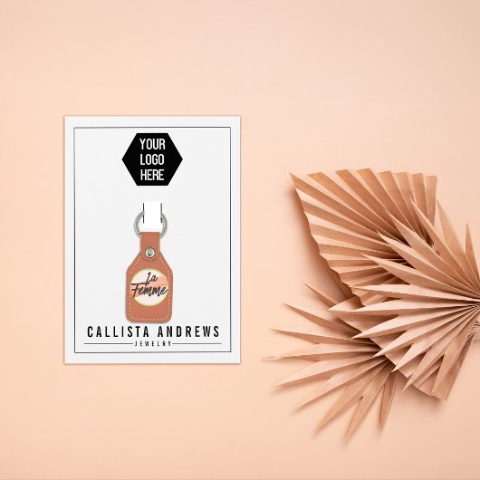 白ロゴを追加する複数キーチェーンディスプレイカード