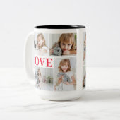 白ロマンチックな愛バレンタインデーの写真 ツートーンマグカップ (正面左)
