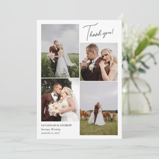 白ロマンチック結婚6の写真ありがとう サンキューカード (スタンド正面)