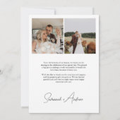 白ロマンチック結婚6の写真ありがとう サンキューカード (裏面)