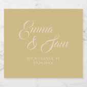 白ロータス結婚のワきらめくインラベル スパークリングワインラベル (シングルラベル)