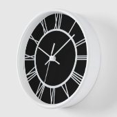 白ローマ数字サークル白い木枠 壁時計 (傾斜)