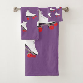 白ローラースケート浴室用タオルセット バスタオルセット