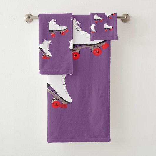 白ローラースケート浴室用タオルセット バスタオルセット (インサイチュ)