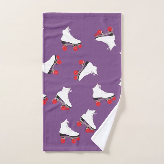 白ローラースケート浴室用タオルセット バスタオルセット (ハンドタオル)