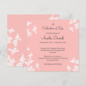 白ワイルドフラワーお祝いの発表 セーブザデート (正面/裏面)