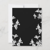 白ワイルドフラワーお祝いの発表 招待状 (裏面)