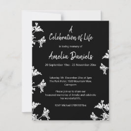 白ワイルドフラワーお祝いの発表 招待状