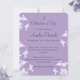 白ワイルドフラワーお祝いの発表 招待状