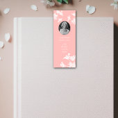 白ワイルドフラワーミニ葬式ブックマークカード スキニー名刺