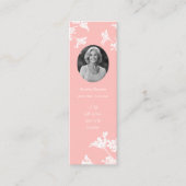 白ワイルドフラワーミニ葬式ブックマークカード スキニー名刺 (正面)