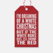 白ワインか赤ワインのクリスマの夢を見る ギフトタグ (正面)