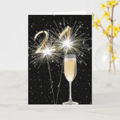 白ワインと21歳の誕生日のスパーカー カード (黄色い花)