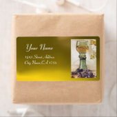 白ワインのガラス古ぶどう畑パーティー ラベル (インサイチュ)