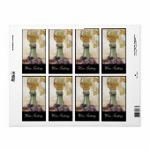 白ワインのガラス，古いグレープブドウ畑パーティー ラベル (フルシート)