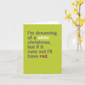 白ワインのクリスマスの夢おもしろい見 カード (黄色い花)