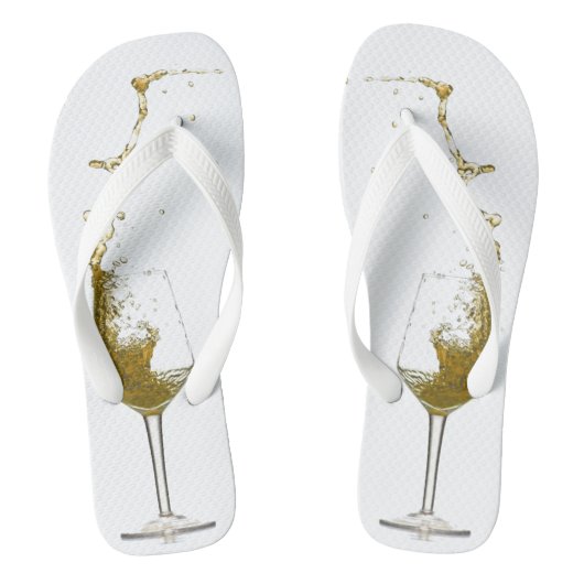 白ワインのスプラッシュグラス結婚のワインの試飲 ビーチサンダル (フットベッド)