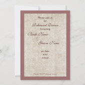 白ワインのボトルおよびブドウ-リハーサルの夕食 招待状 (裏面)