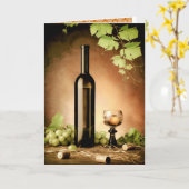 白ワインの静物詩 カード (黄色い花)