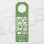 白ワインや赤ワインのクリスマスを夢見ている ボトルネックタグ (正面)
