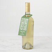 白ワインや赤ワインのクリスマスを夢見ている ボトルネックタグ (アングル)