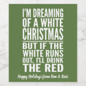 白ワインや赤ワインのクリスマスを夢見ている ワインラベル (シングルラベル)