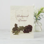 白ワイングラスと葡萄-リハーサルディナー 招待状 (スタンド正面)