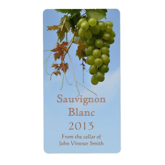 白ワインボトルラベル ラベル (正面)