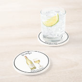 白ワイン愛好家コースター – ワパーソナライズされたイン コースター (側面)
