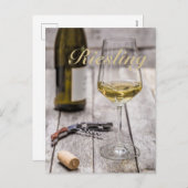 白ワイン愛好家ソムリエギフトのためのリースリング シーズンポストカード (正面/裏面)