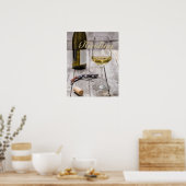 白ワイン愛好家ソムリエギフトのためのリースリング ポスター (キッチン)